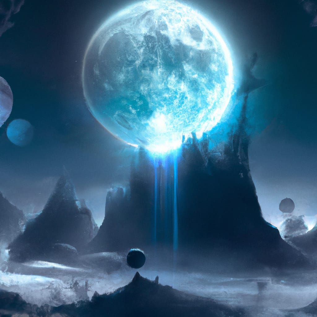 Epic Moonlight Landscape in Digital Matte Painting