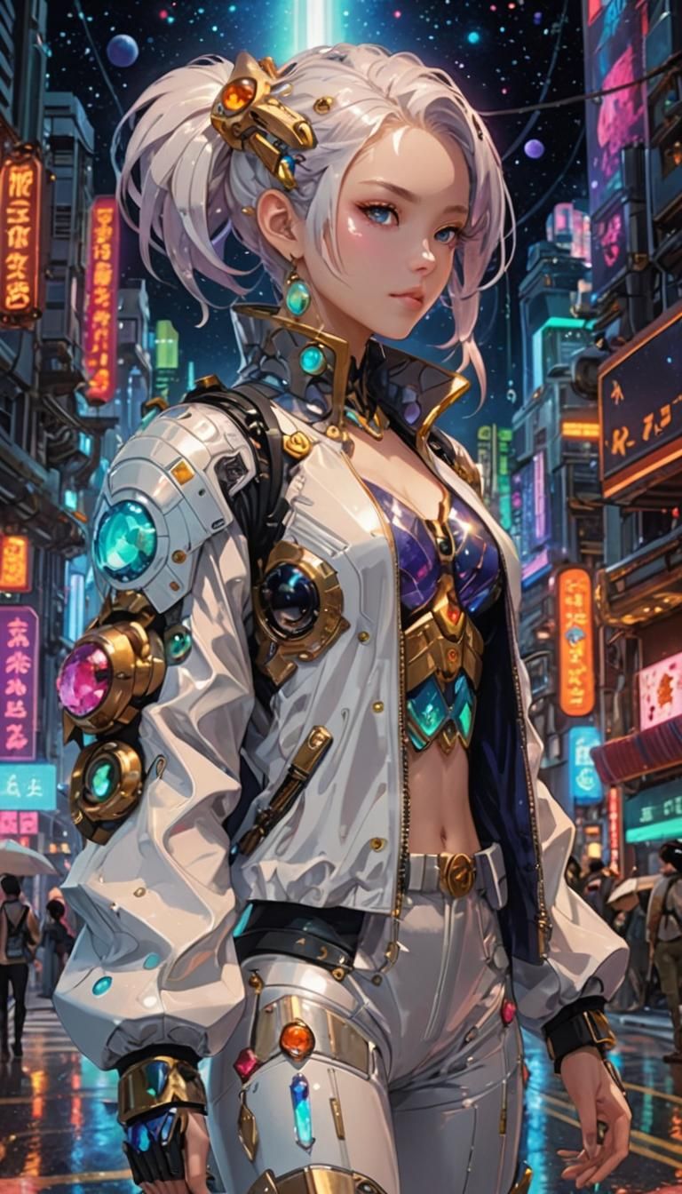 Anime Chimera Girl in Outer Space