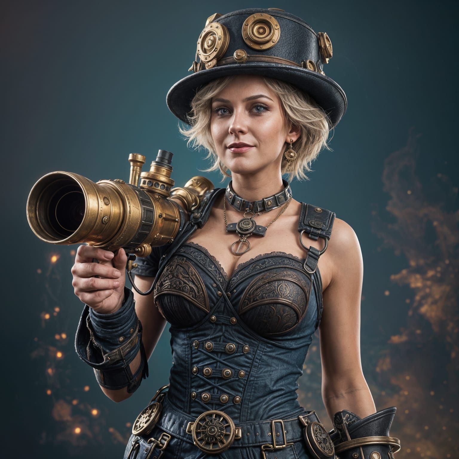 Steampunk Siren in Luxurious Attire