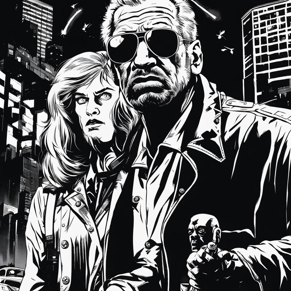 Sin City Marv and Daisy: A Noir Scene