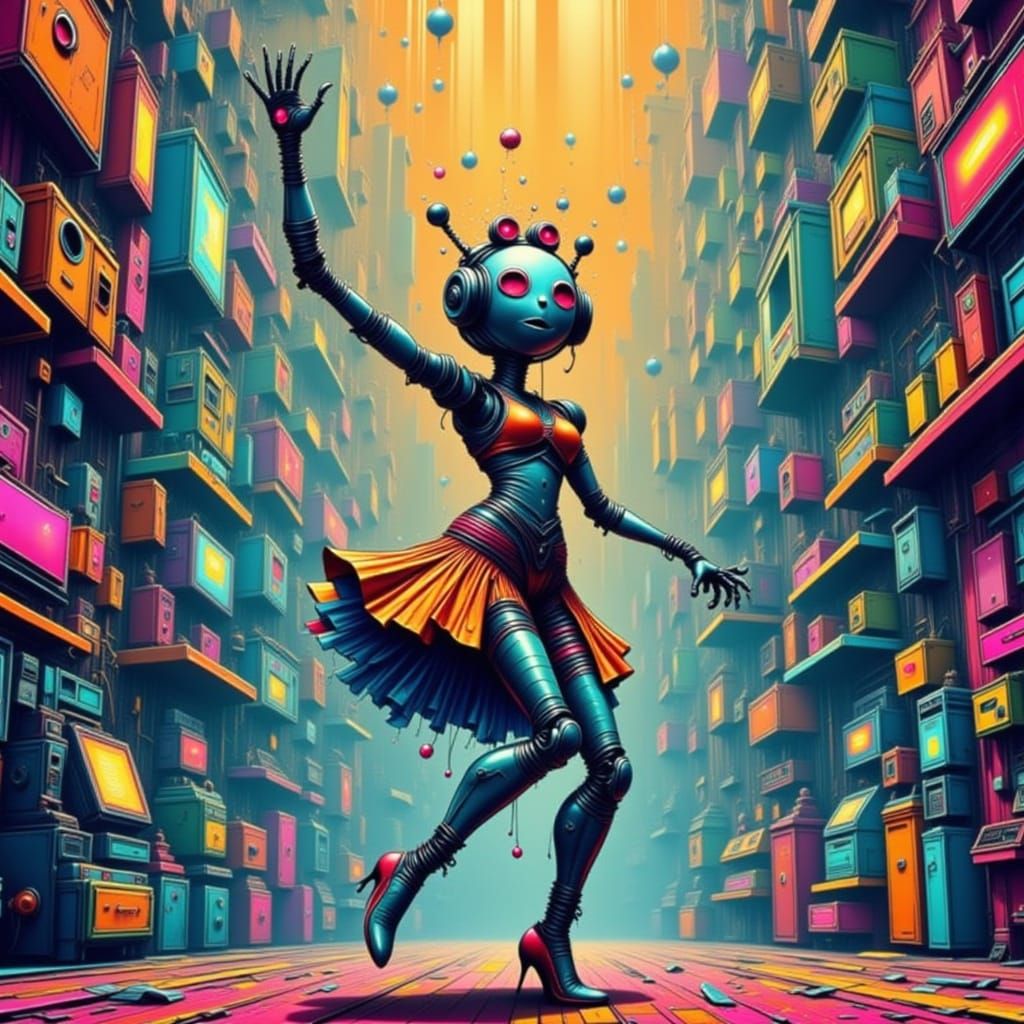 Dancing Android Robot in Motion