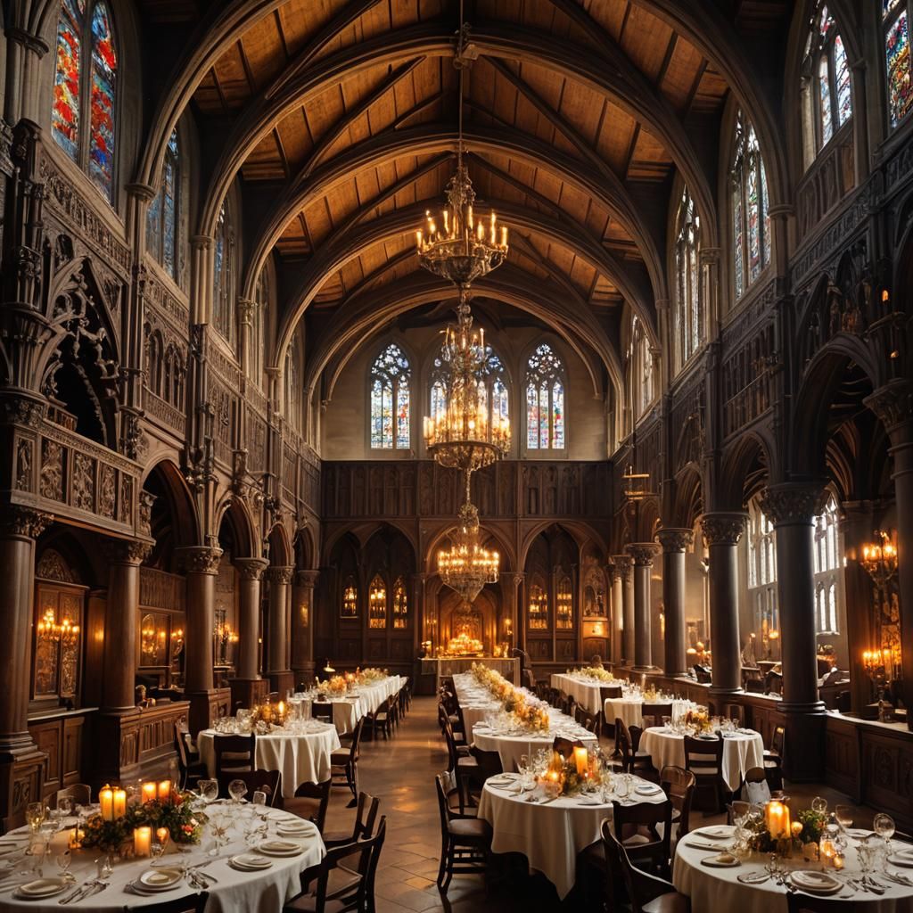 Medieval Guild Hall Interior in Cinematic Style