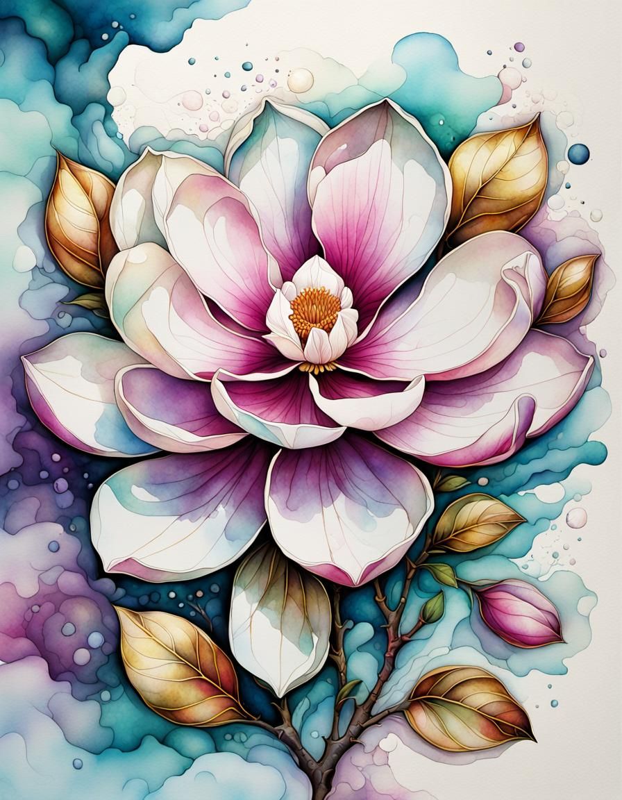 Portrait of magnolia flowers..