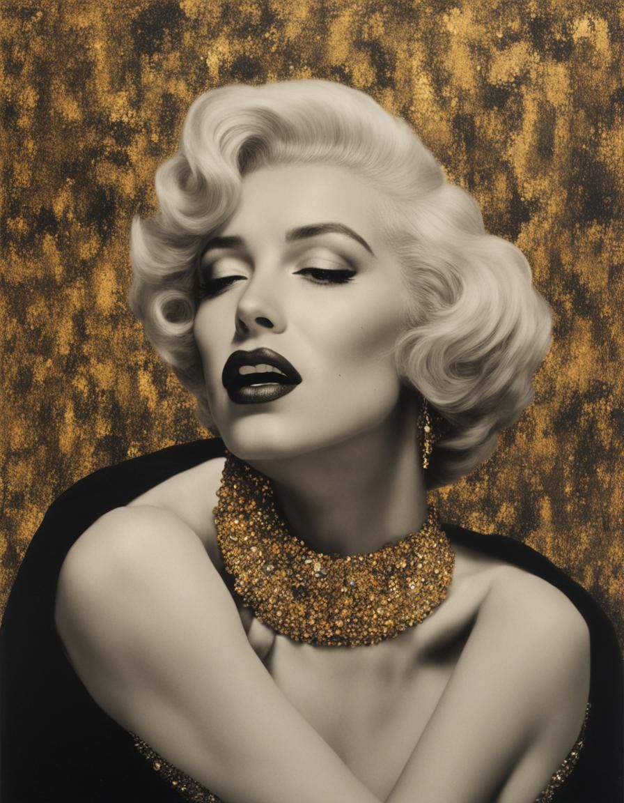 Marilyn Monroe in Klimt Style Portrait