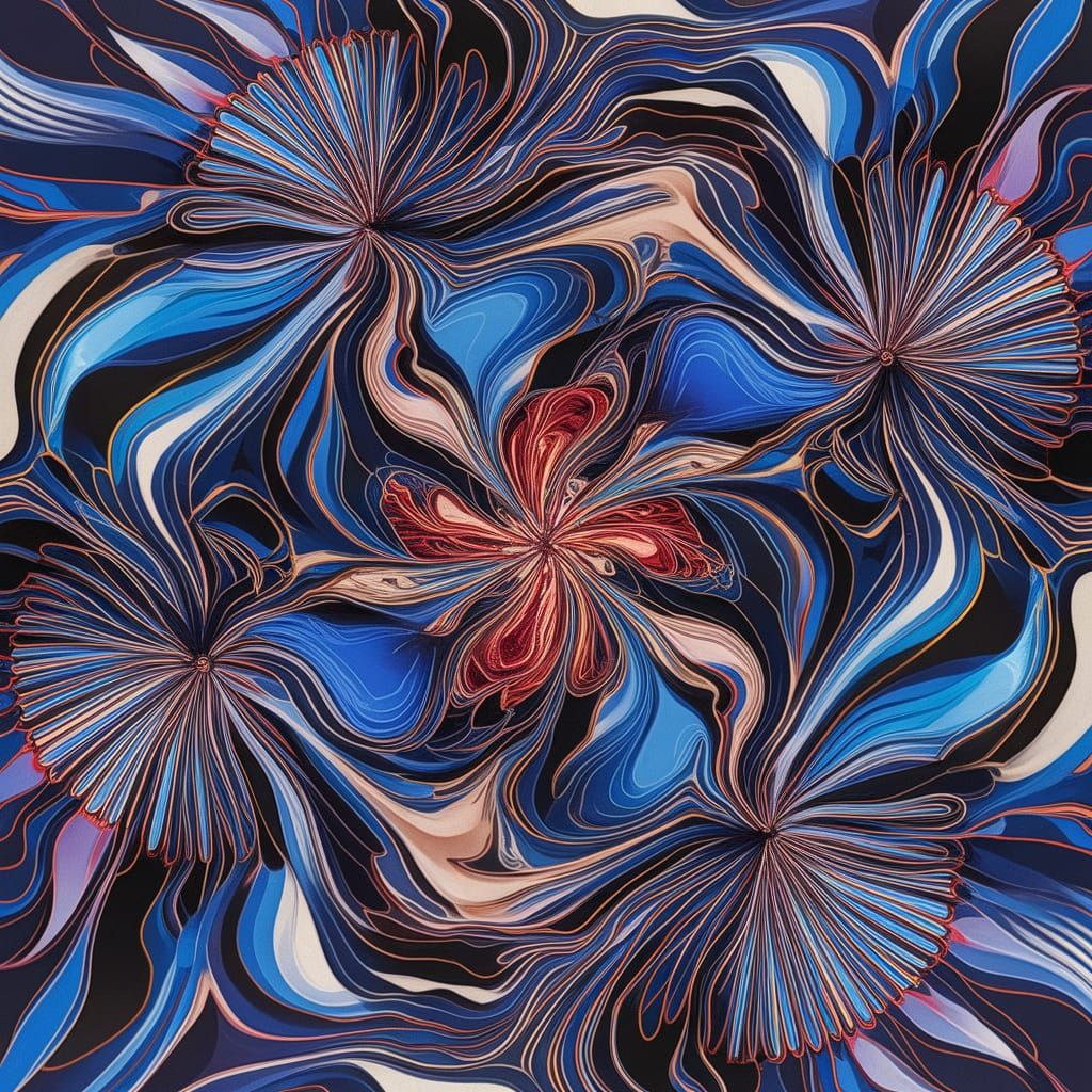 Sovereign Chrome Blossom Abstract Surrealism Painting