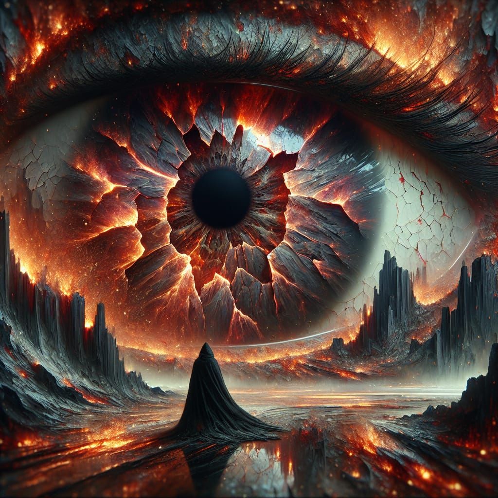 Magma Iris Eruption: A Dark Fantasy Concept Art