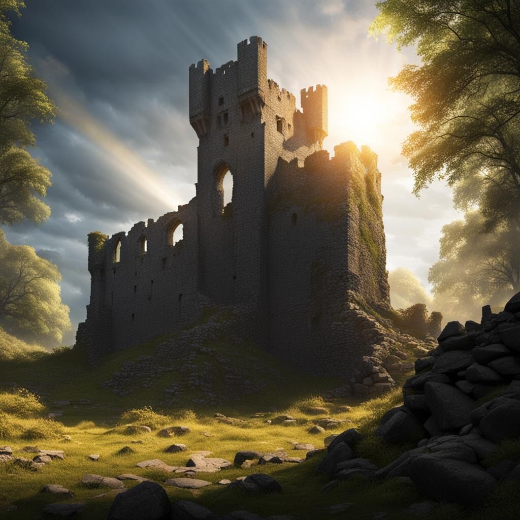 Medieval Castle Ruins in Realistic Light