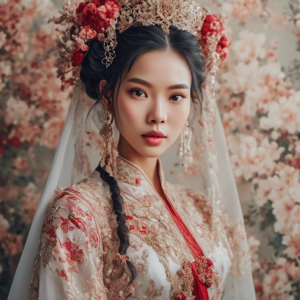 Chinese Bride in 18th Century Wedding Dress