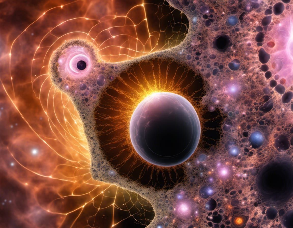 Black Hole Explosion: Abstract Microcosmos Masterpiece