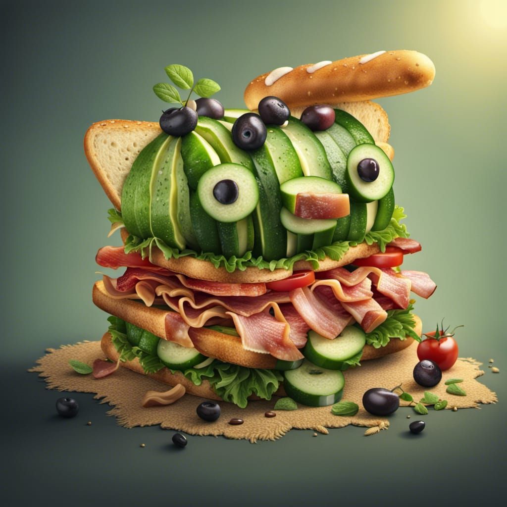 Funny Animal Sandwich: Detailed Matte Painting