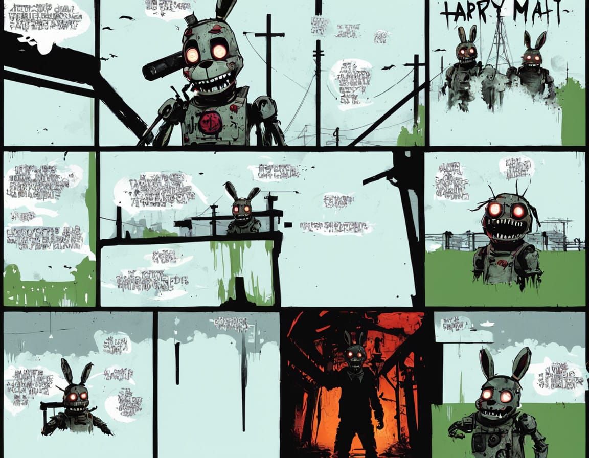 Dark Industrial Springtrap in a Haunting Lyric Video