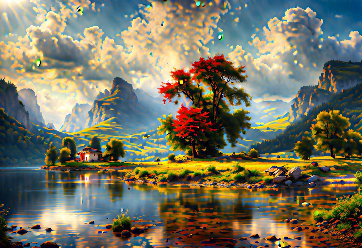 Summer Landscape in Hyperrealistic Style