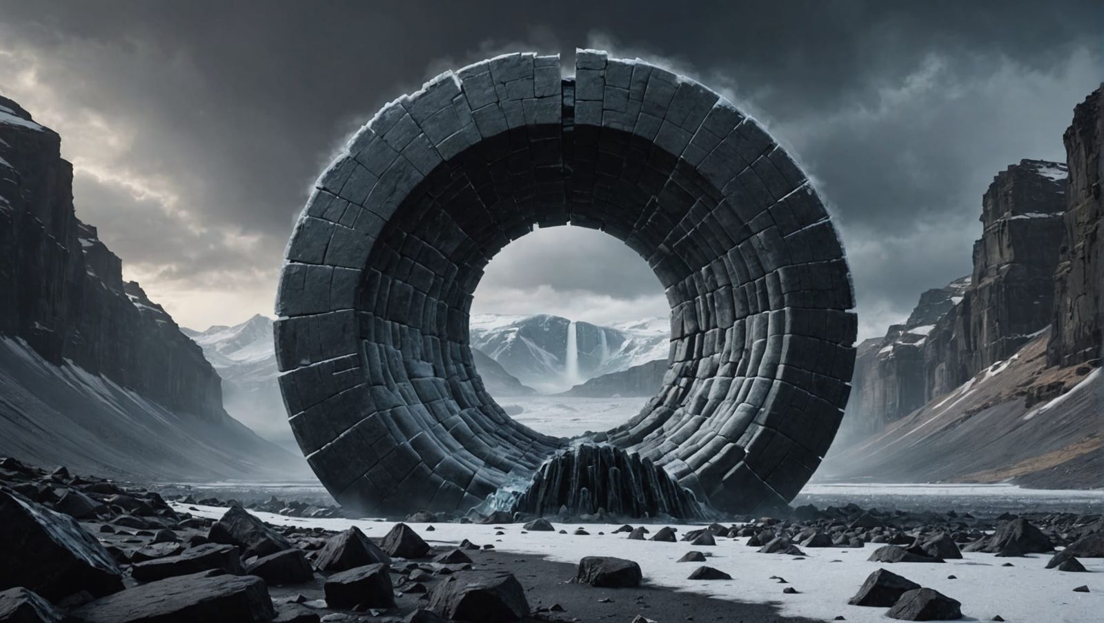 Epic Ice Disk over Basalt Semicircle