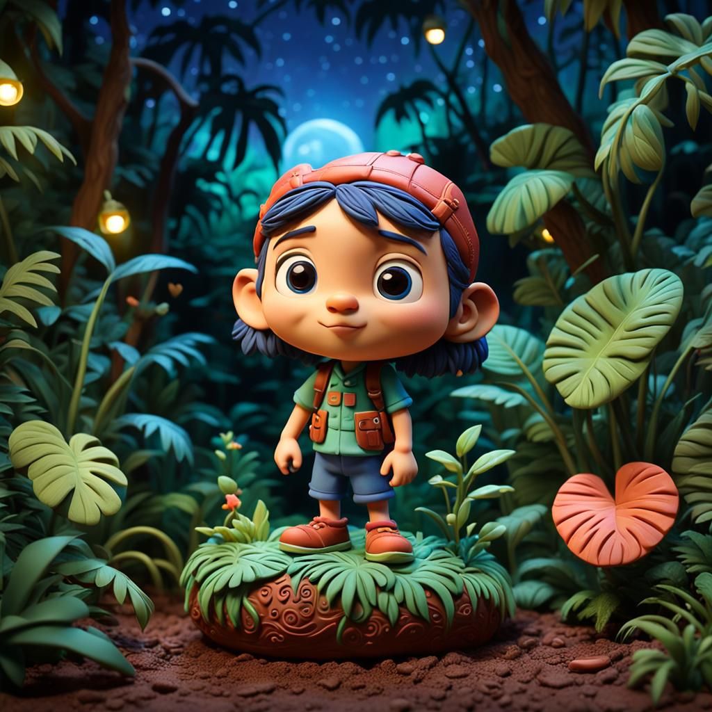 A crafted claymation chibi character in the pixar animation ...