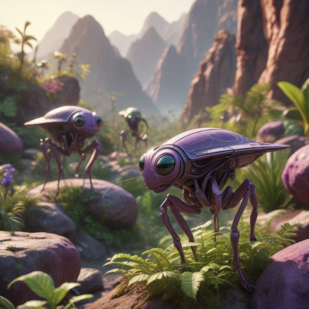 Aliens Explore Exotic Planet with Advanced Technology