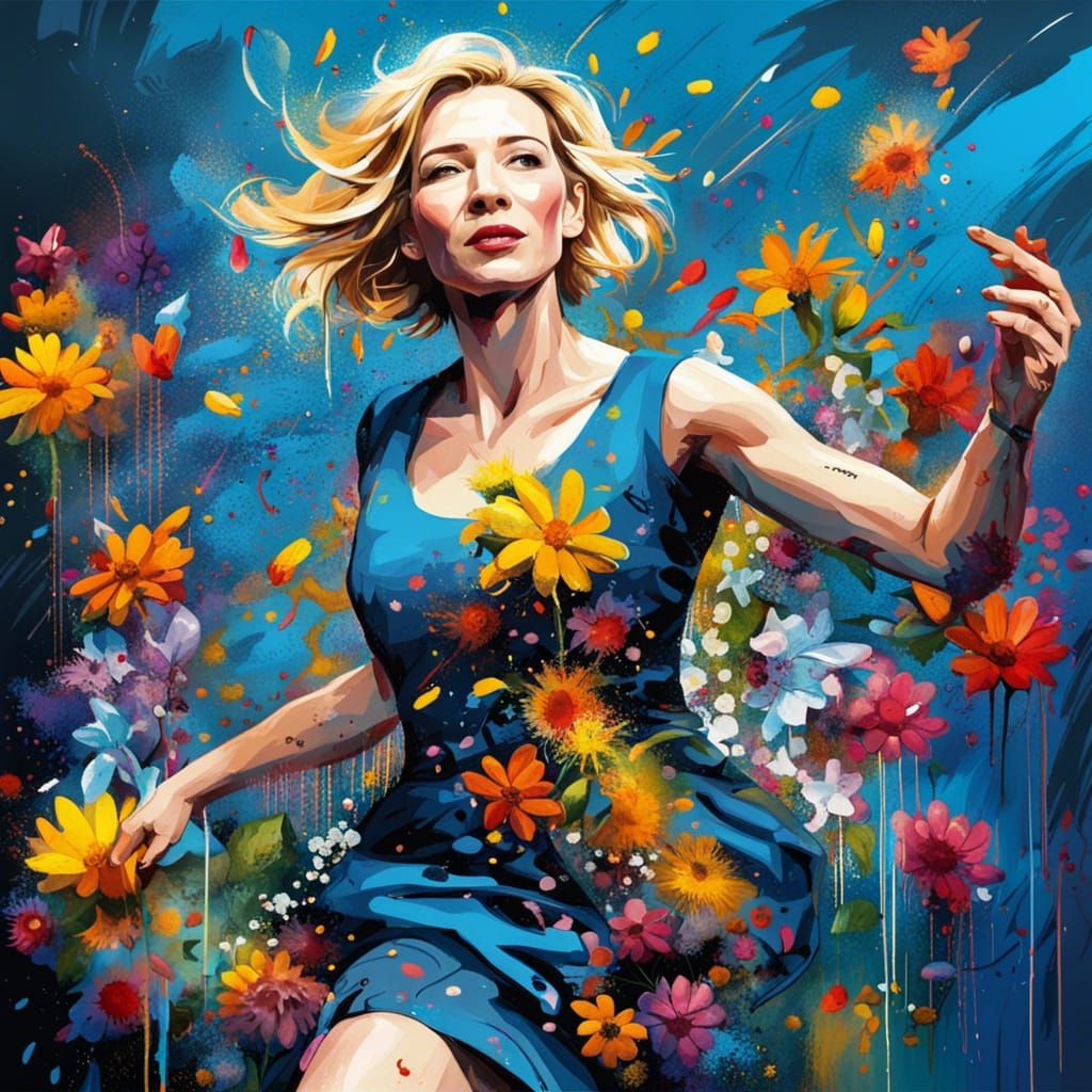 Cate Blanchett Dances in Graffiti Art Style