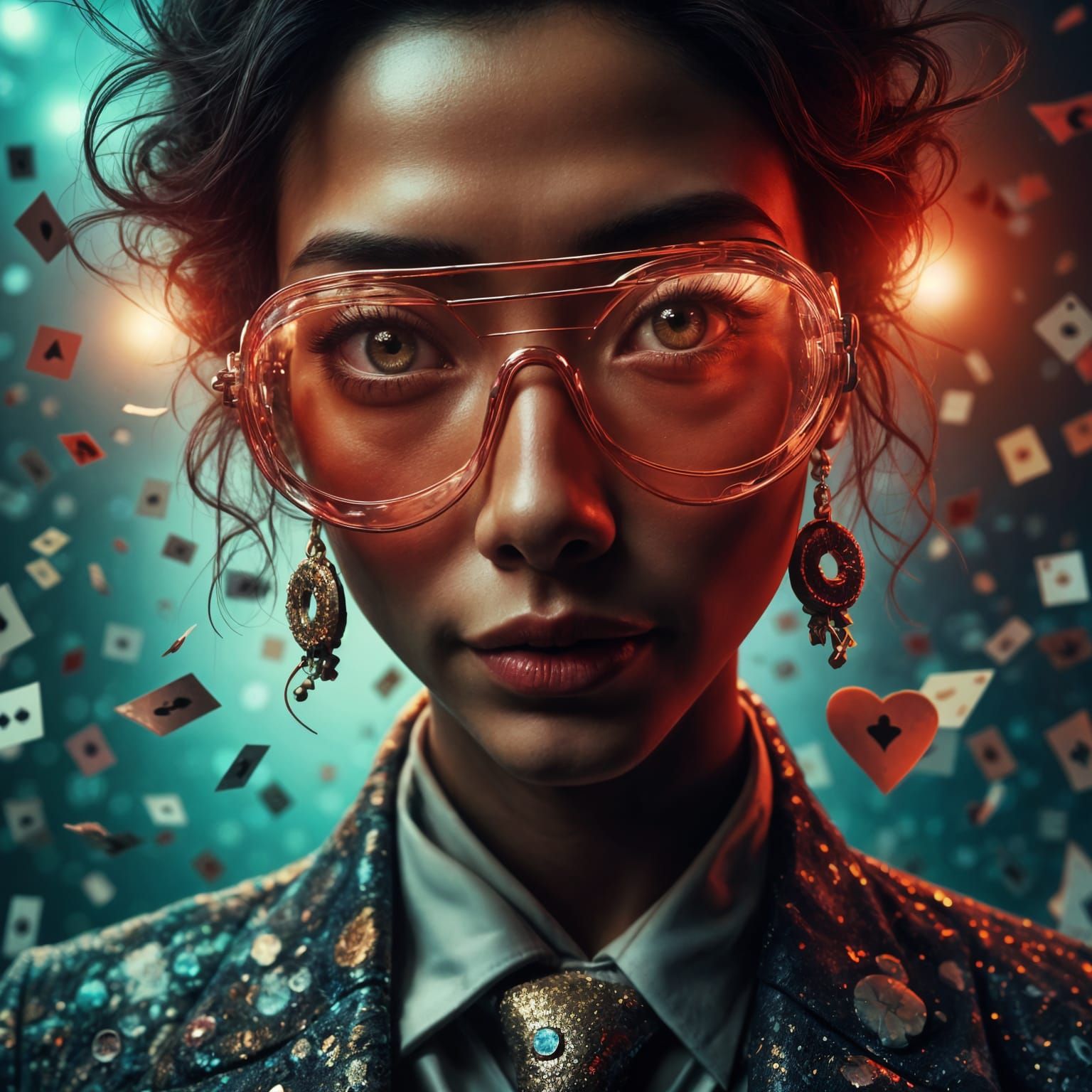 Hyperrealistic Woman with Radioactive and Fantasy Elements