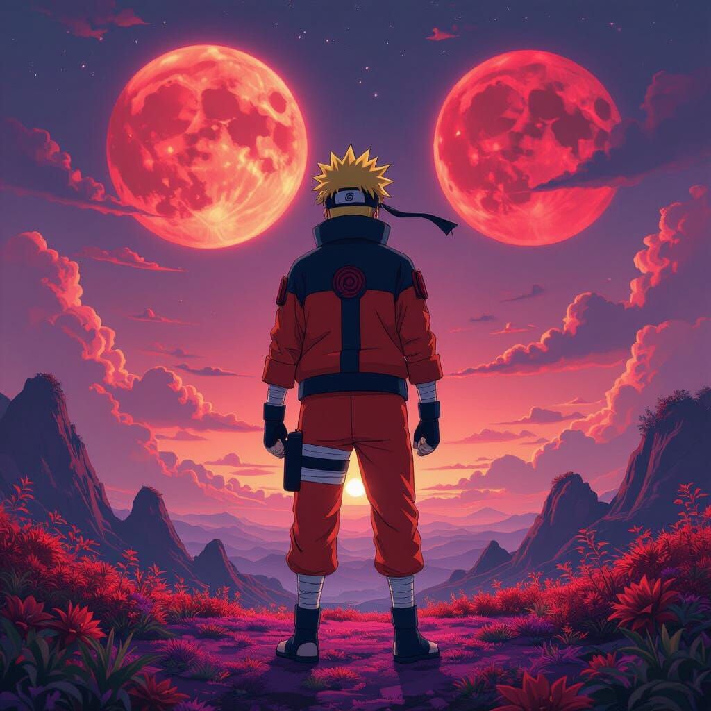 Naruto as Astro-Ninja on Alien Planet With Red Moons