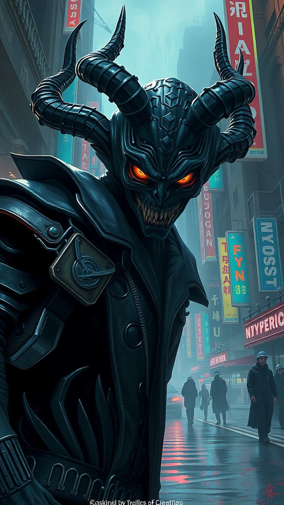 Morbius Prowls a Cyberpunk Cityscape