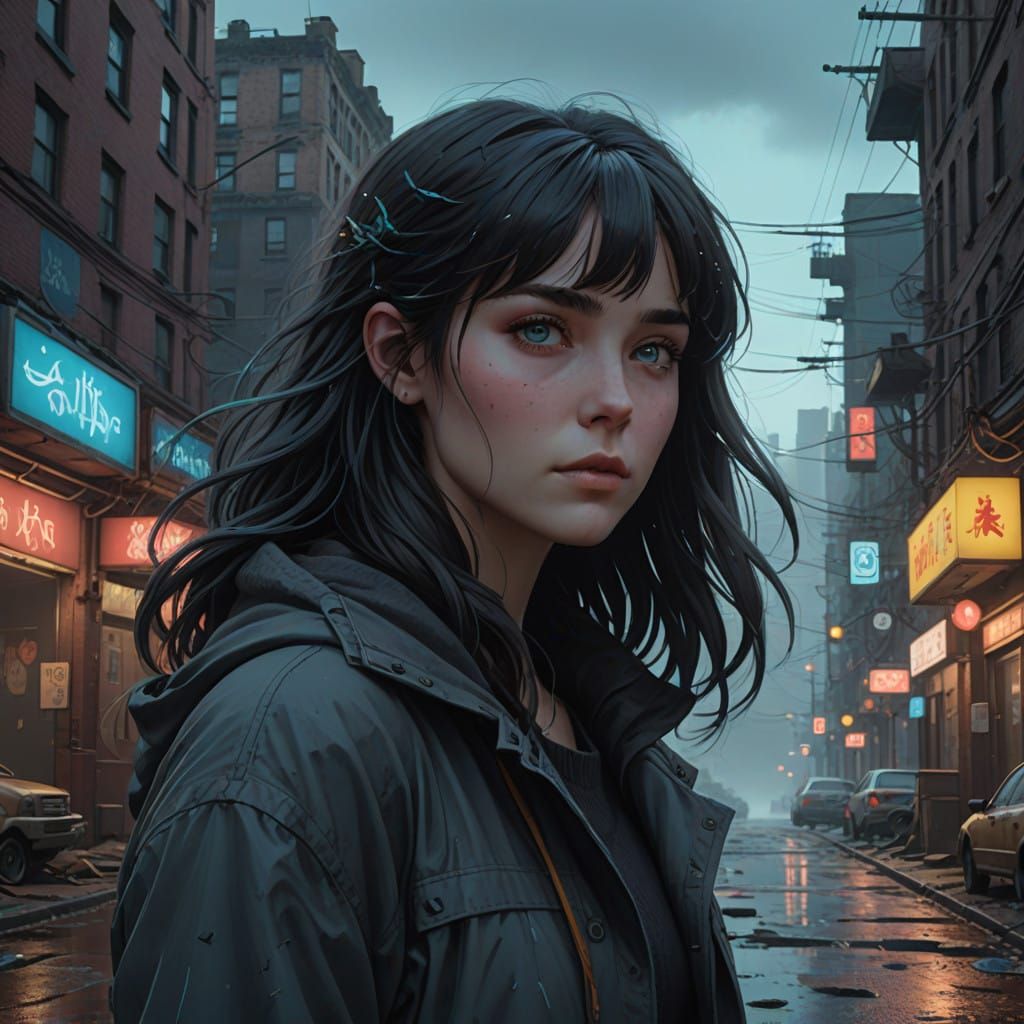 Enchanting Young Woman in Mystical Landscape with Unreal Eng...