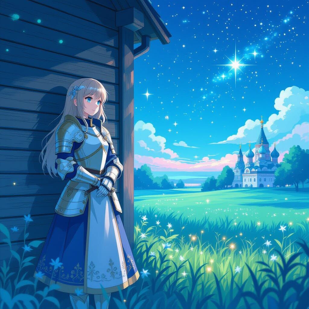 Anime Girl in Mystical Russian Landscape