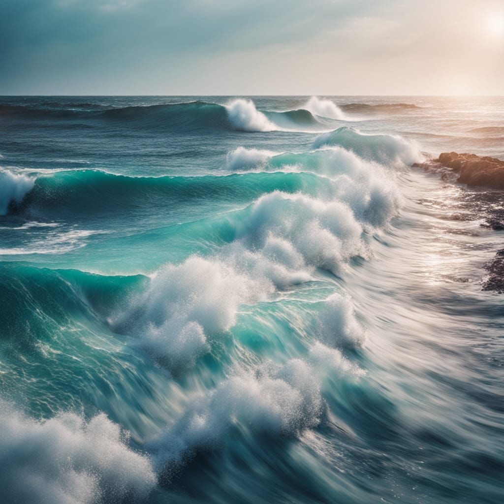 Surreal Oceanic Dreamscape in Vibrant Cinematic Style