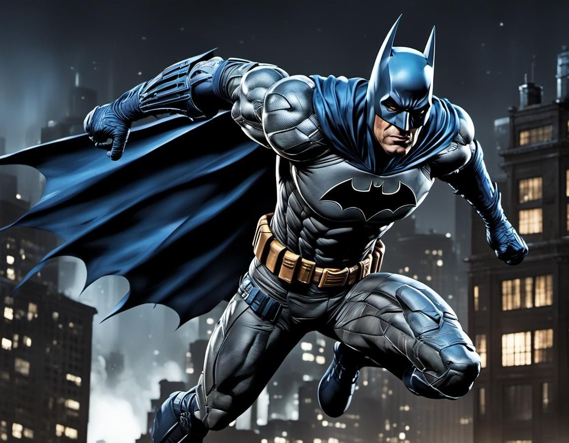Batman Sprinting Across Gotham, David Finch Style