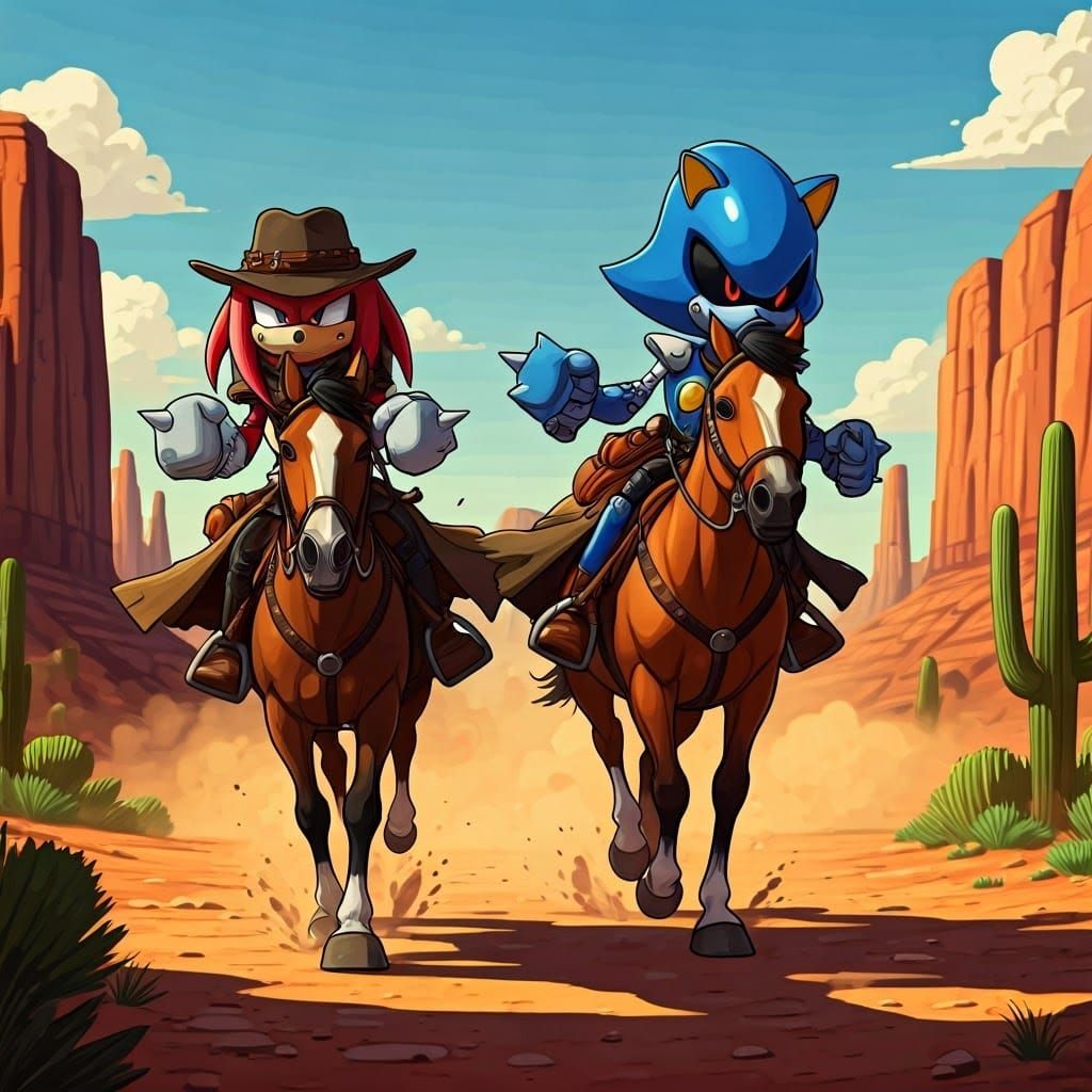 Metal Outlaws Gallop Across the Desert in a Steam Punk Aesth...