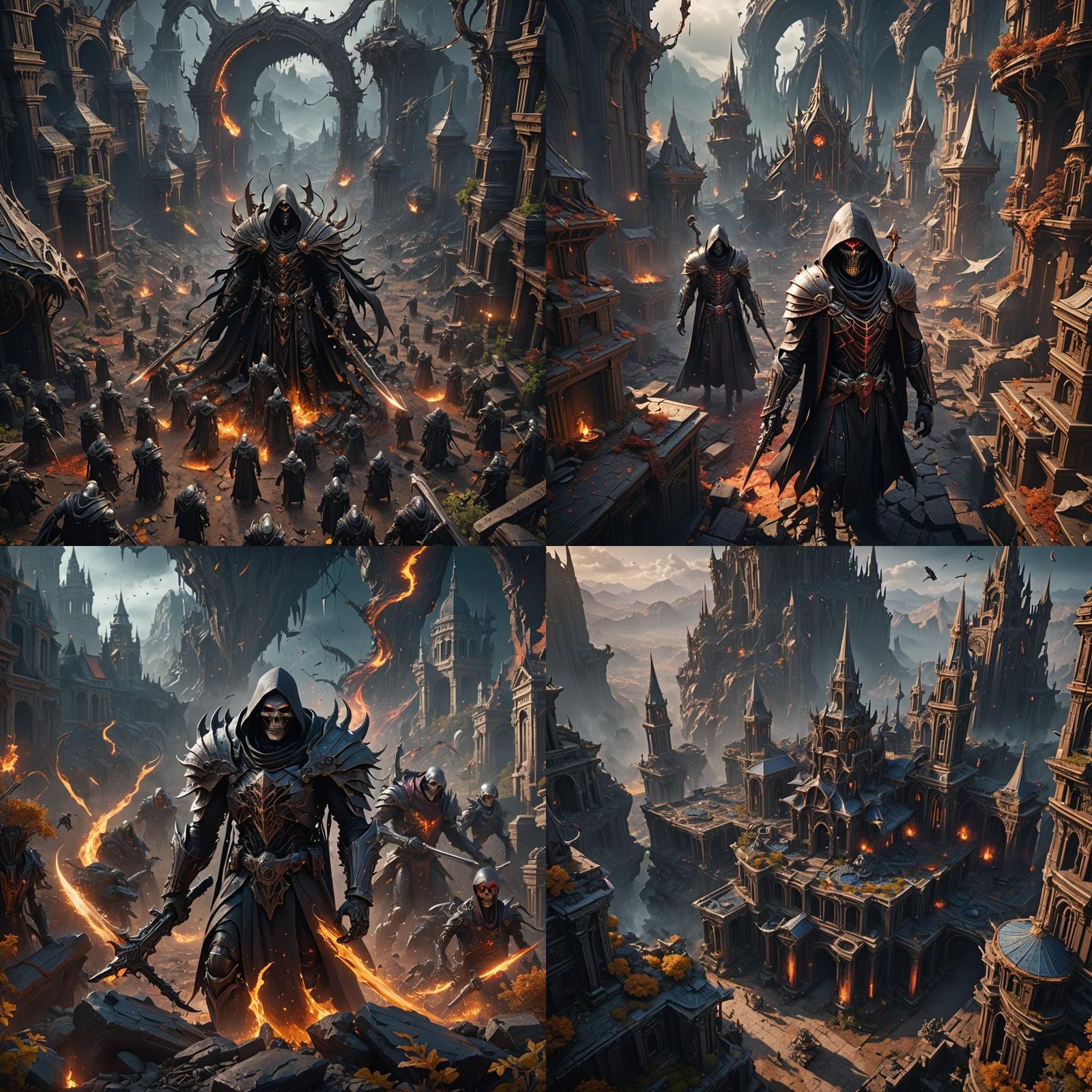 Detailed Matte Painting of Reapers in a Void