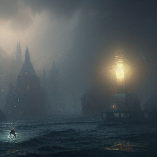 Floating Town: Dark Fantasy Concept Art