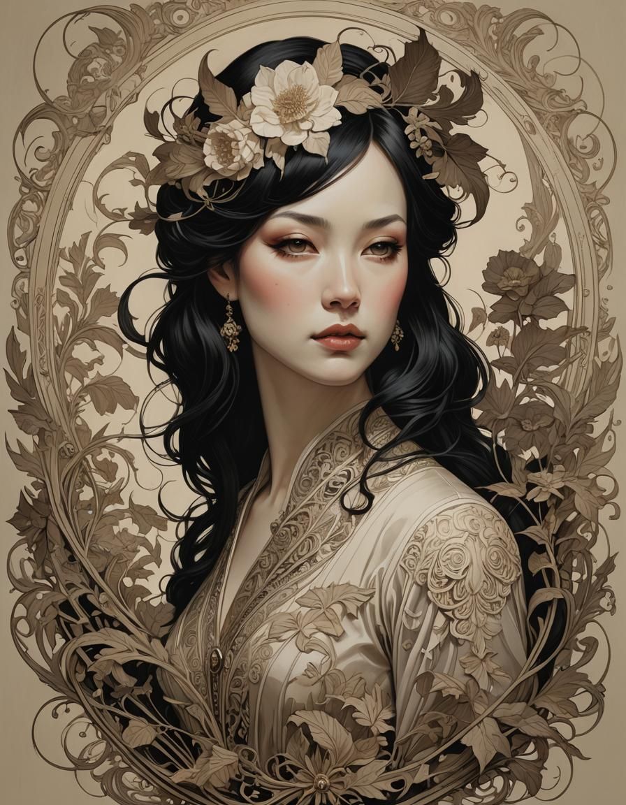 Ethereal Portrait in Illustrative Fantasy Style