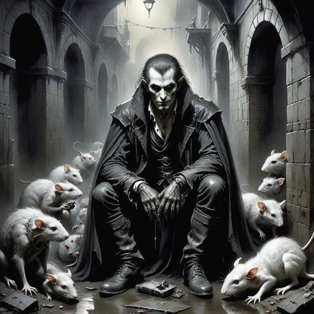 Gothic Vampire Commands a Dark Legion of Rats in a Haunting...