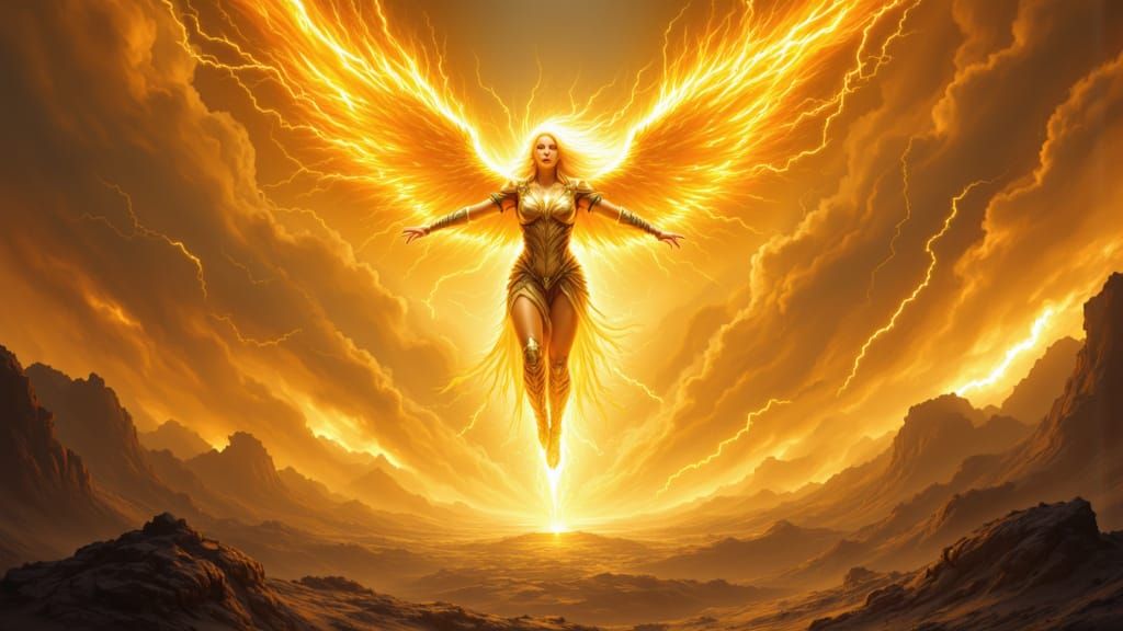 Goddess of ArcaneGlow Over Scorched Battlefield