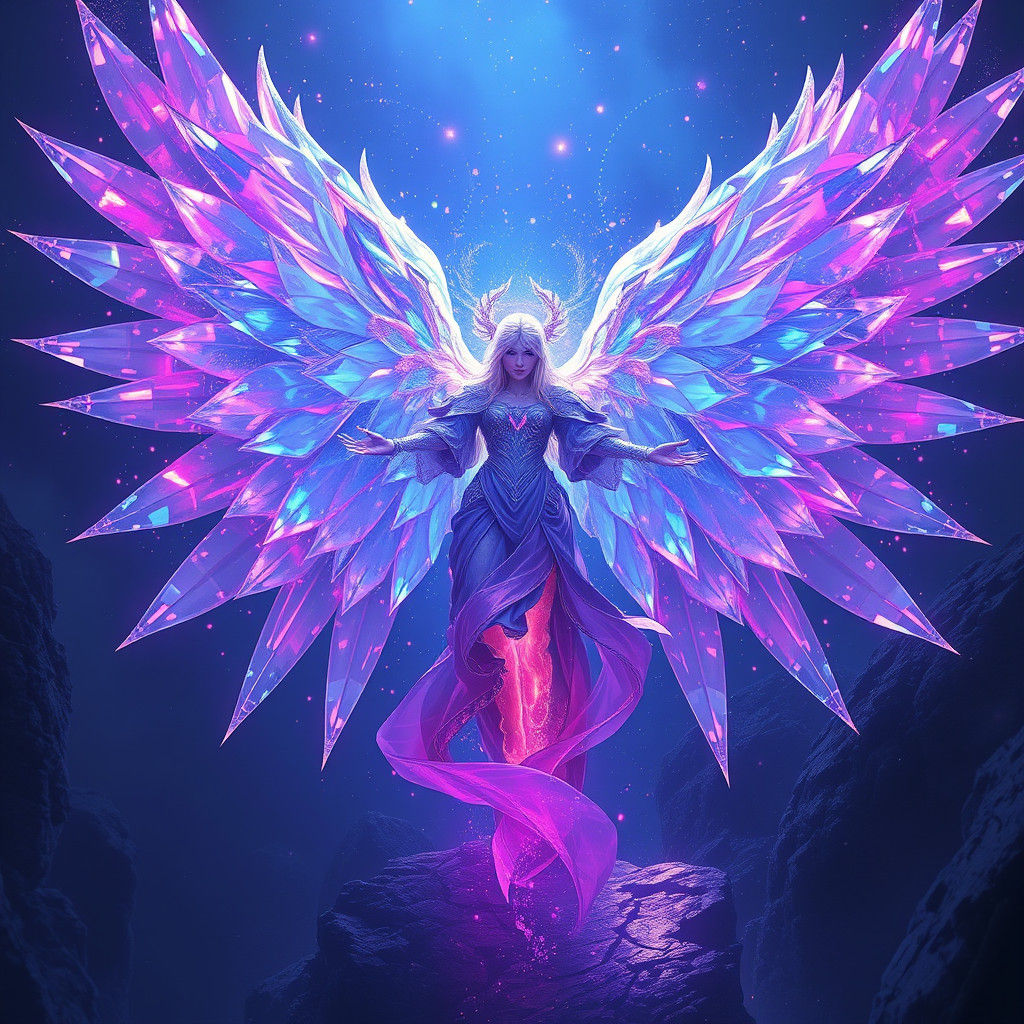 Intricate Crystal Angel Concept Art