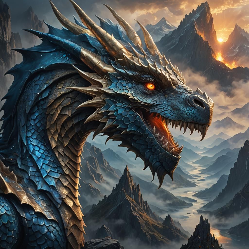 Dragon Profile in Detailed Matte Painting