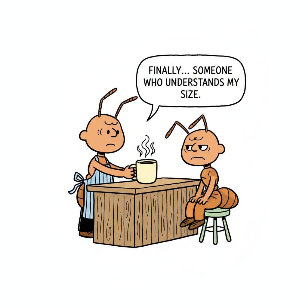 Ant Baristas Serve Coffee in Peanuts-Inspired Comic Style