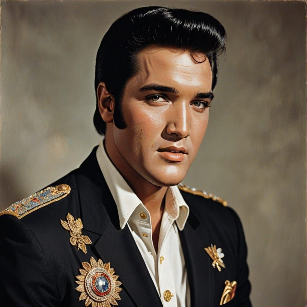Elvis Presley in Retro Artistic Style