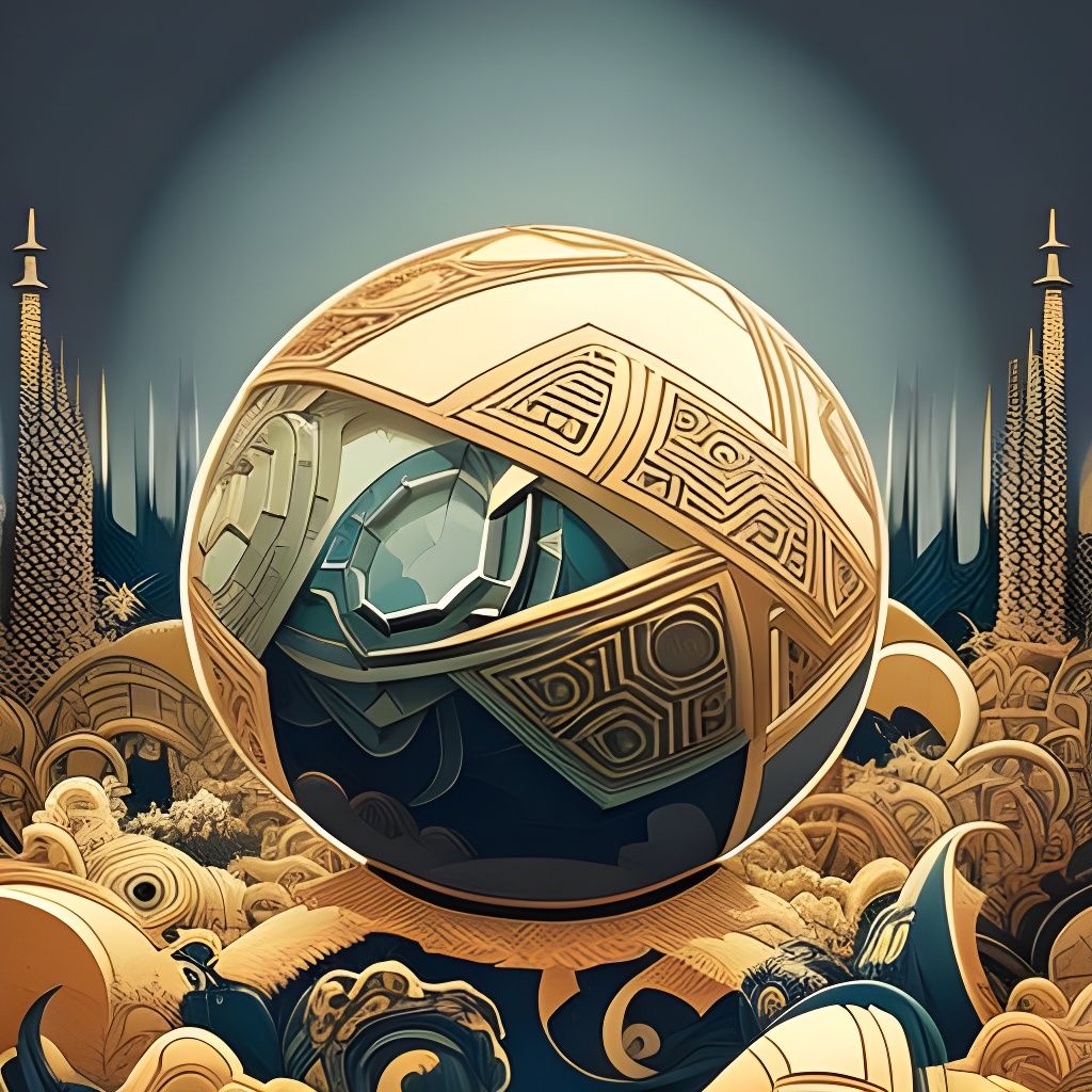 Geometric Sphere Splash Art in Digital Style