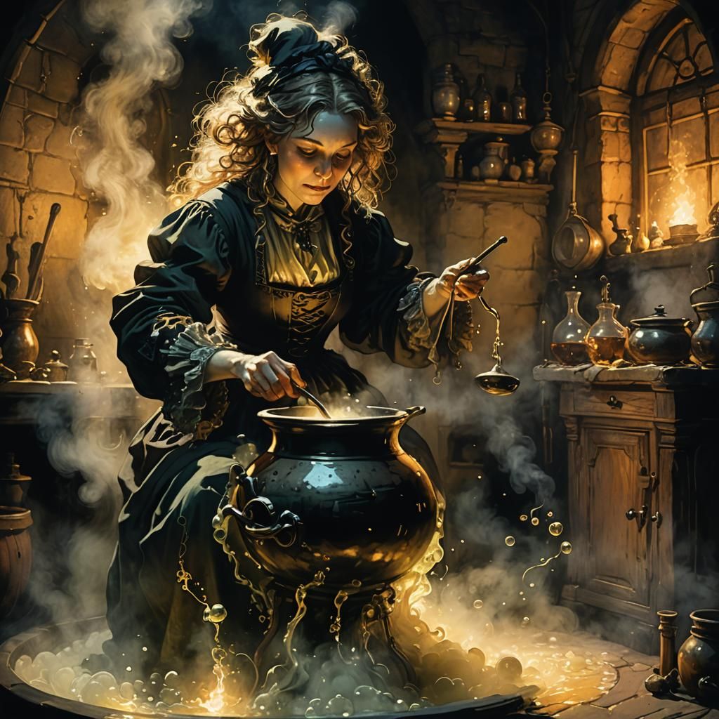 Illuminated Impressionism: Witch's Bubbling Potion