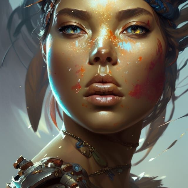 Detailed Portrait of Mountain Warrior Princess