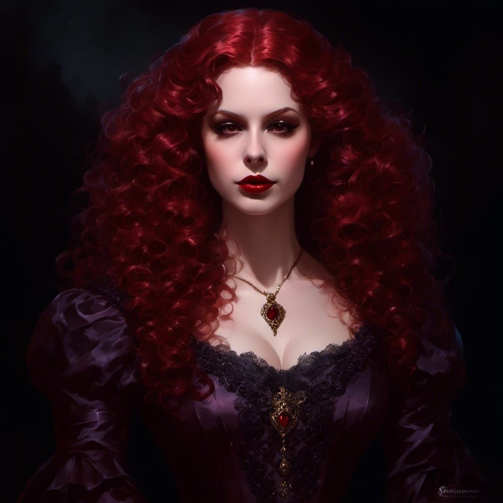 Victorian Vampire Mina Harker Portrait in Hyperrealism