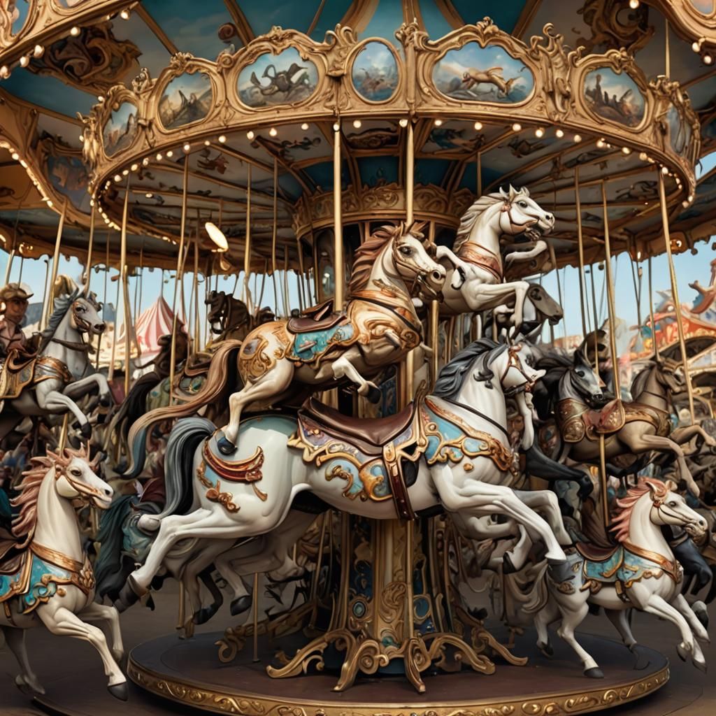This seemingly innocent carousel features fantastical creatures. But as you mount your chosen steed, the ground beneath ...