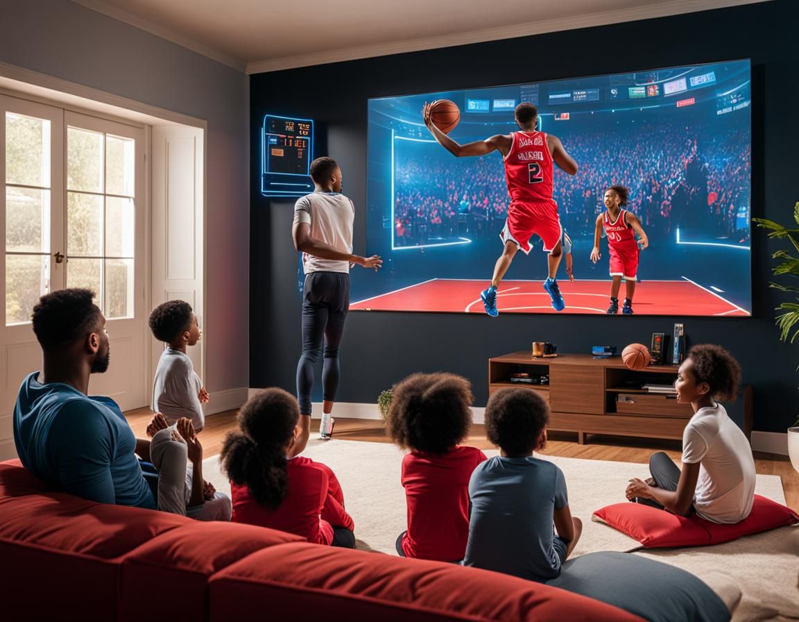 Holographic Live NBA Basketball game transmission. 🏀🕸️