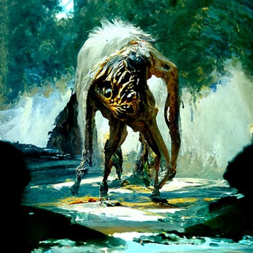 Fantastic Creature in Oil Painting Style
