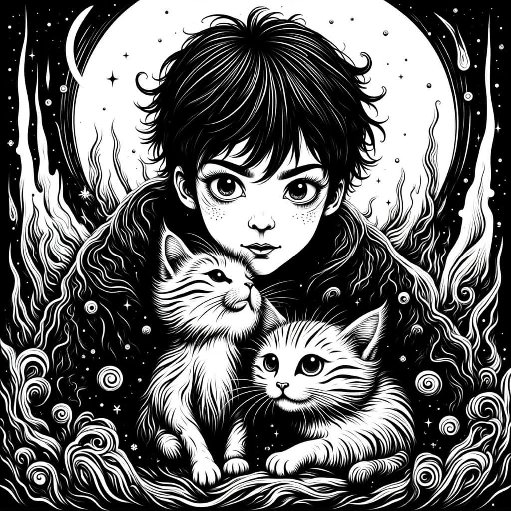 <lora:Dark Doodles:1.0> <lora:Black Sparkle V2:1.0> <lora:ZZ...