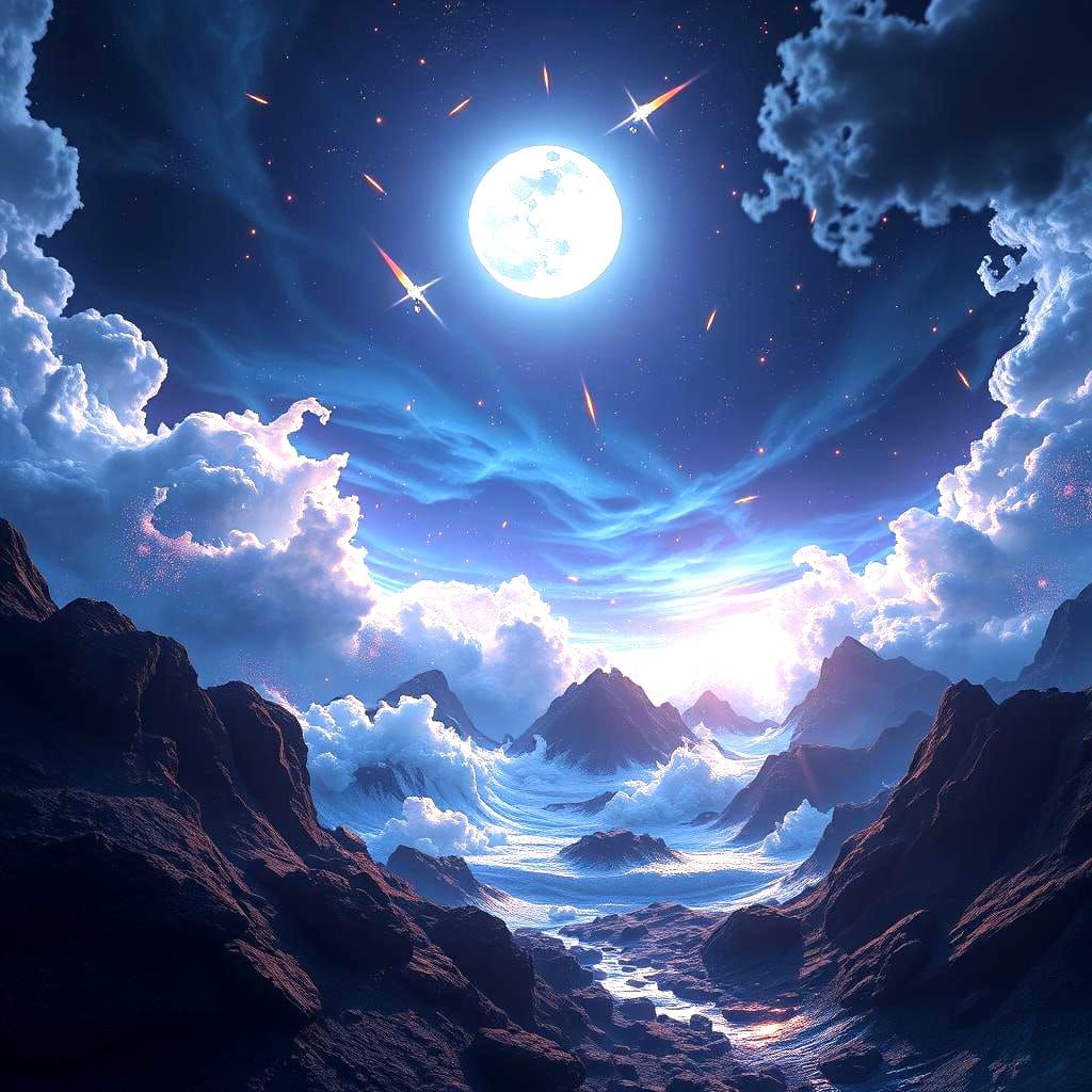 Stunning Moonlit Earth: Detailed Matte Painting