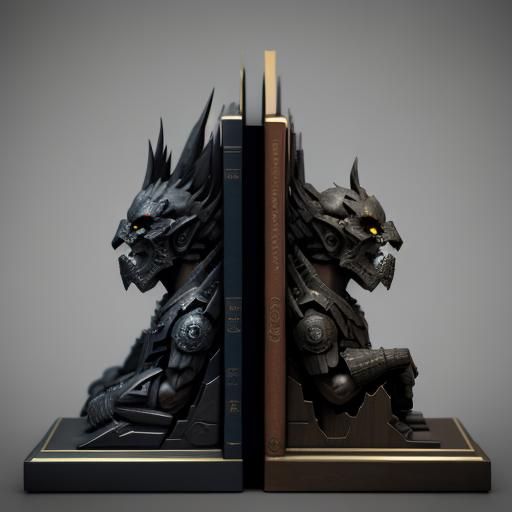 Opposing Bookends with 3D Shading