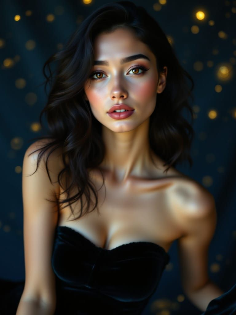 Elegant Asian Woman in Art Deco Portrait