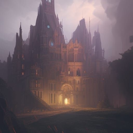 Dark Fantasy Castle Concept Art in 8K