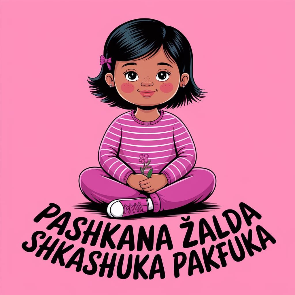 Modest Girl with Nonsensical Text